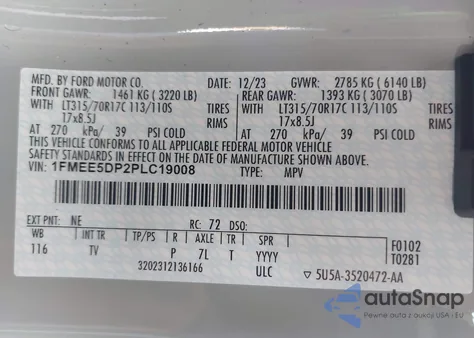 2023 Ford Bronco Wildtrak from USA, damaged, VIN 1FMEE5DP2PLC19008
